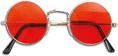 Hippie / flower power bril oranje - Party bril verkleed accessoire voor volwassenen
