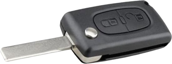 JONGO Sleutelhoes met 2 knoppen zonder blad, compatibel met Peugeot 207 307 308 407 3008 5008, Citroën C2 C3 C4 C5 C6 C8 | CE0536 met CR1620-batterij inbegrepen | Auto vervangende afstandsbediening hoes