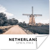 Poster Nederland - Molen - Natuur - 100x100 cm XXL