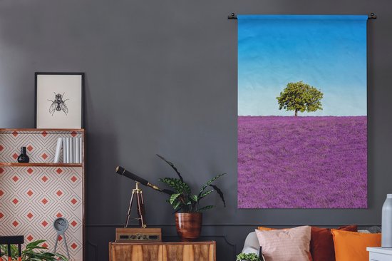 Tapisserie - Toile murale - Arbre - Violet - Ciel - Lavande - 120x180 cm - Tapisserie