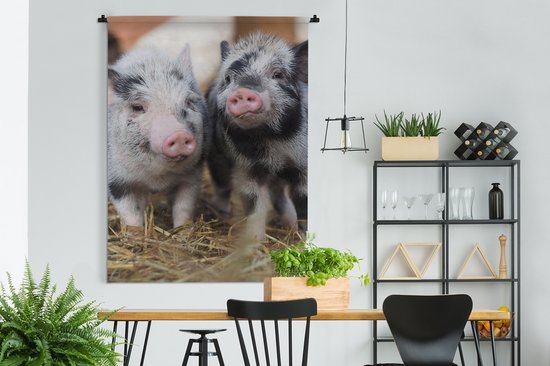 Wandkleed - Wanddoek - Varken - Dieren - Varkentje - 150x200 cm - Wandtapijt