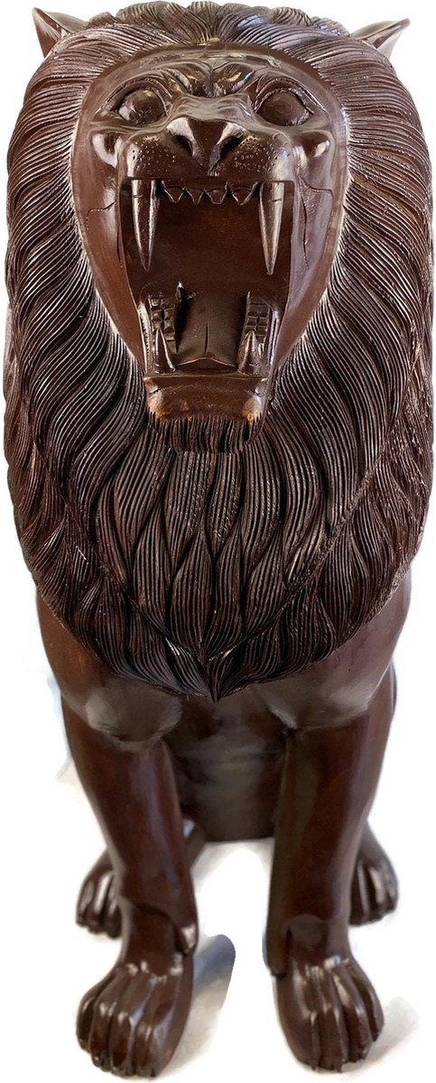 houten leeuw / houten beeld / houten standbeeld / houten figuur / grote leeuw / leeuwen beeld