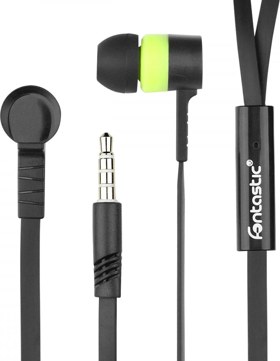 Fontastic 251351 In-Ear Headset - Oordopjes met microfoon - 3.5 mm jack - Zwart/Groen