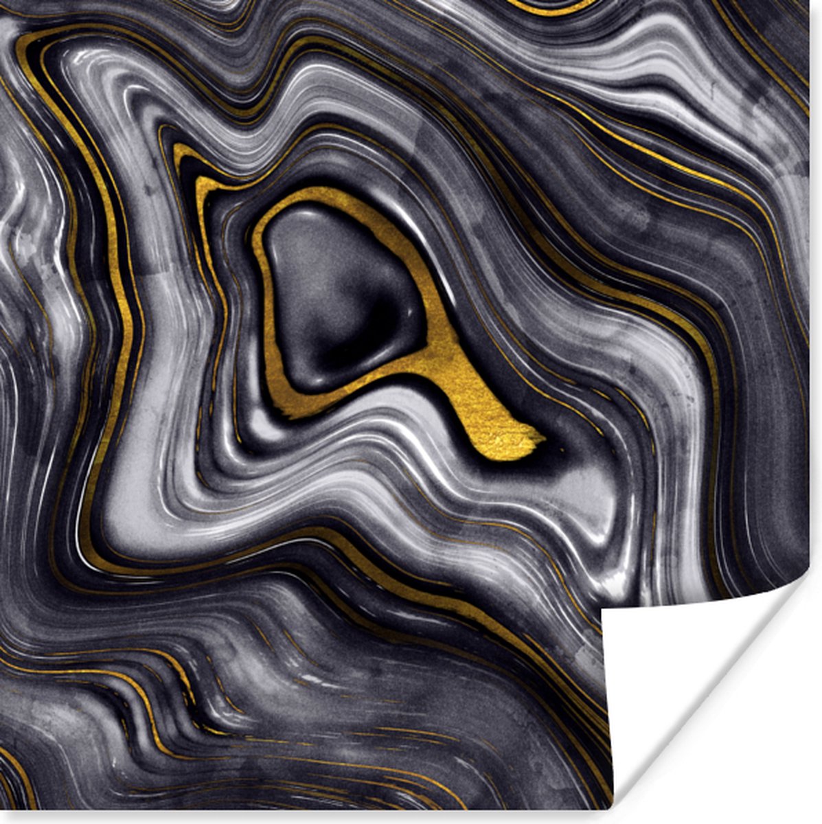 Poster Stenen - Agaat - Geode - Marmer - 30x30 cm