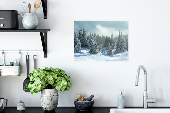 Affiche Forêt - Neige - Hiver - 40x30 cm