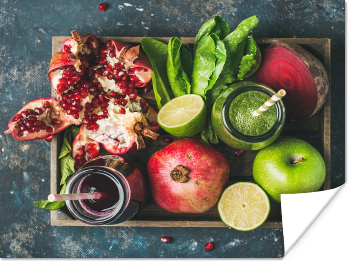 Poster Fruitkist - Fruit - Smoothie - 40x30 cm