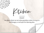 Poster Keuken definitie - Kitchen - Quotes - Spreuken - Woordenboek - 80x60 cm