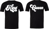 King & Queen Shirt Set - Perfect cadeau Valentijn - Voor hem en haar - Maat S