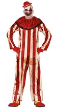 Horror clown Billy verkleed kostuum rood/wit voor heren - Killer clownspak - Halloween verkleedkleding 48/50