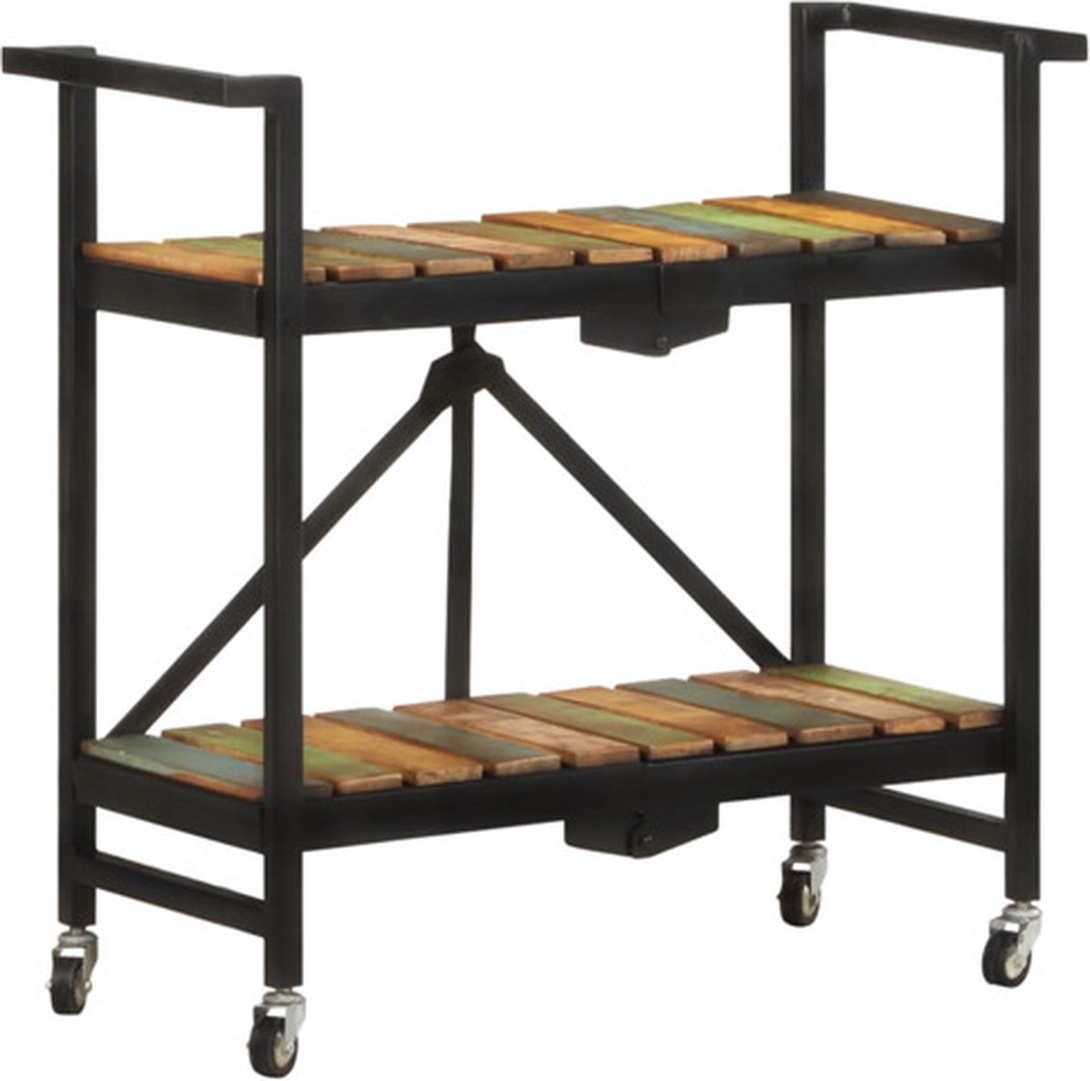 vidaXL - Keukentrolley - 87x36x81 - cm - massief - gerecycled - hout