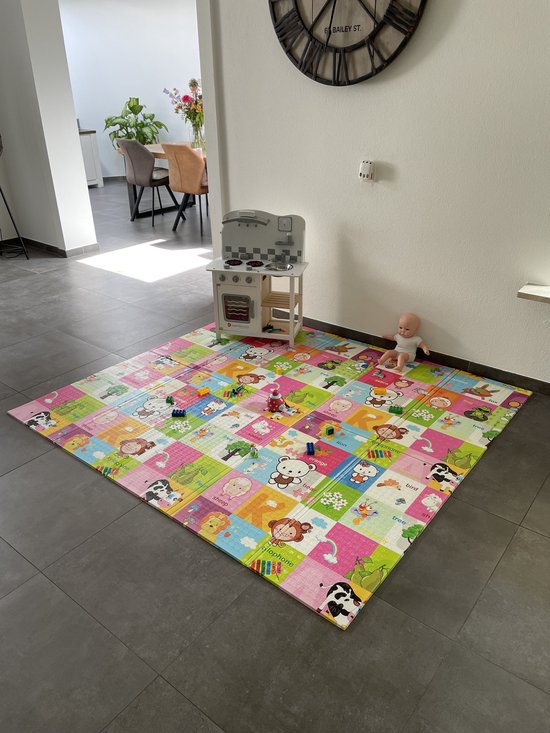 Figuretta - Speelmat Baby Kinderen - Speelkleed XL - Foam - Dubbelzijdig - Opvouwbaar - 180 x 200 cm - Dieren - 1,5 cm dik - inclusief opbergtas - Print