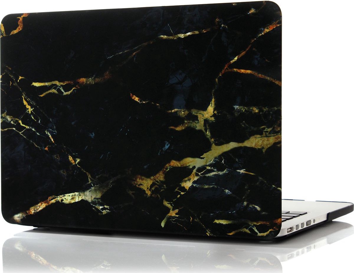 Mobigear - Laptophoes geschikt voor Apple MacBook Pro 15 Inch (2012-2015) Hoes Hardshell Laptopcover MacBook Case | Mobigear Marble - Zwart / Bruin - Model A1398