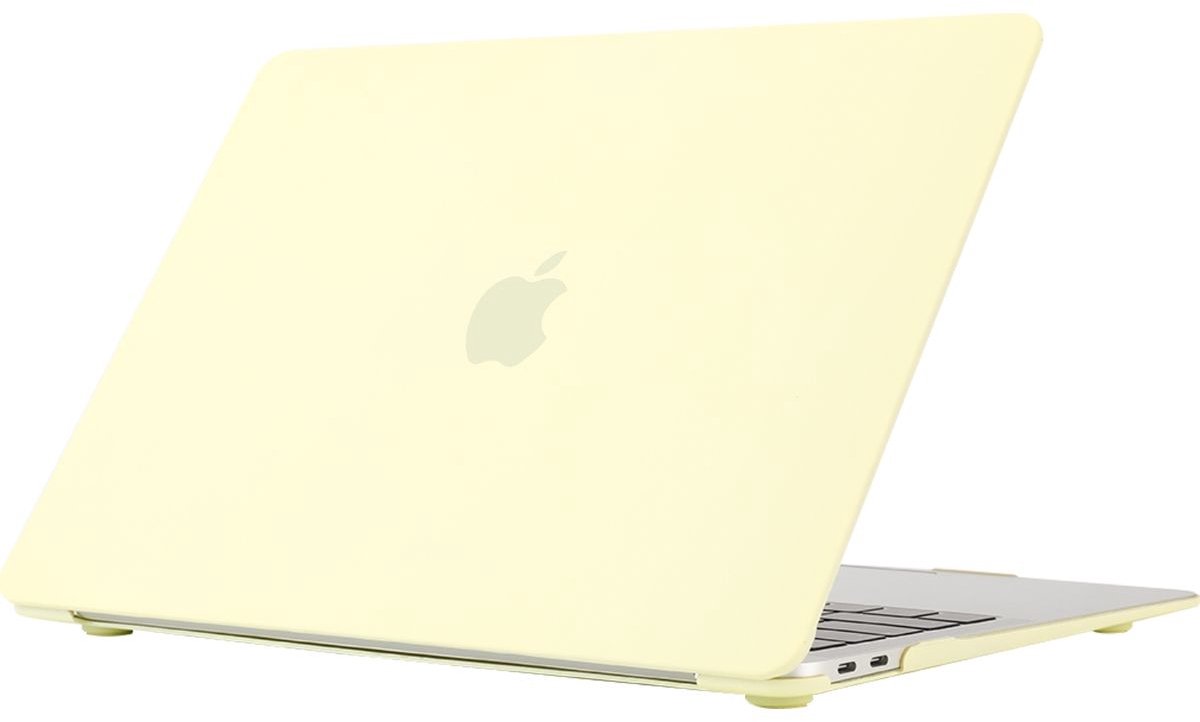 Mobigear Laptophoes geschikt voor Apple MacBook Air 13 Inch (2010-2019) Hoes Hardshell Laptopcover MacBook Case | Mobigear Cream Matte - Geel - Model A1369 / A1466