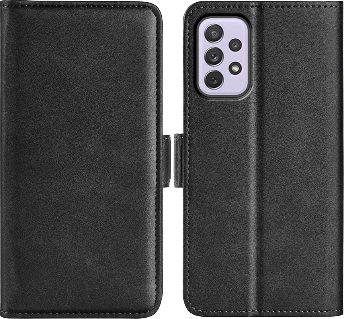 Mobigear Telefoonhoesje geschikt voor Samsung Galaxy A73 Hoesje | Mobigear Slim Magnet Bookcase Portemonnee | Pasjeshouder voor 3 Pasjes | Telefoonhoesje voor Pinpas / OV Kaart / Rijbewijs - Zwart