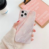 Iphone 11 PRO MAX marmer case - telefoonhoesje - marmerlook hoesje - roze lila marmer