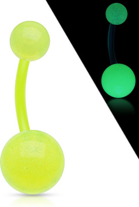 Piercing intime flexible bio plast lueur dans le vert foncé © LMPiercings