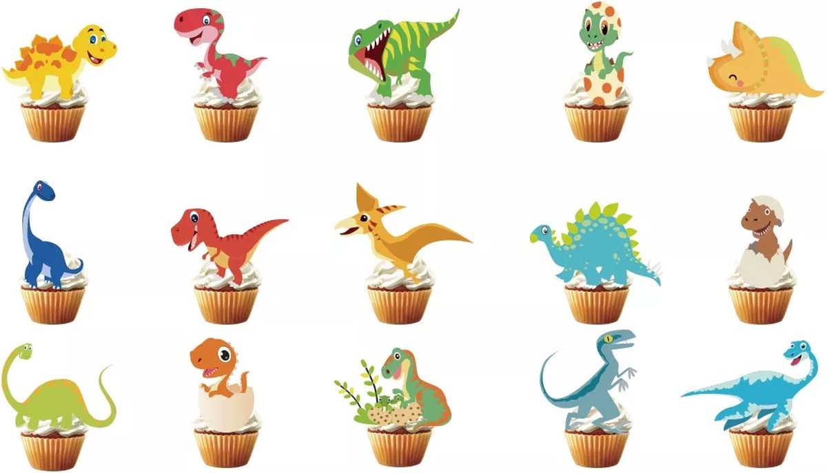 SNOWZAN Taart Dinosaurus Dino Cupcake Toppers Verjaardag Jongens