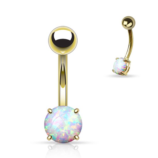 Piercings pour nombril opale plaqué or © LMPiercings