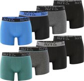 Phil & Co Boxershorts Heren Multipack 8-Pack Groen Blauw Zwart Antraciet - Maat L | Onderbroek
