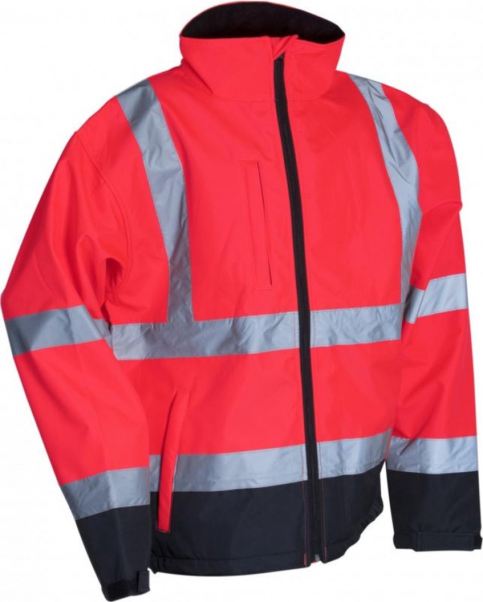 Lyngsøe Rainwear Hi-Vis ademende softshell rregenjas ood Zwart