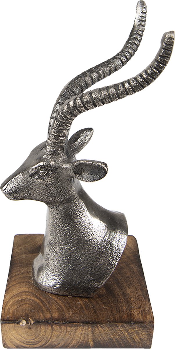 Beeld Hert 18 cm Zilverkleurig Aluminium