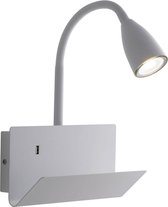 Fan Europe Gulp - Lampe de lecture à bras flexible support mural USB, blanc, GU10