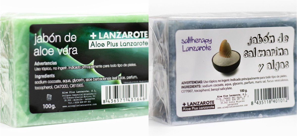 Handgemaakte zeep | combipack 2 stuks | Aloe Vera | Zee | zeepblok | badkamer | hygiene | antibacterieel