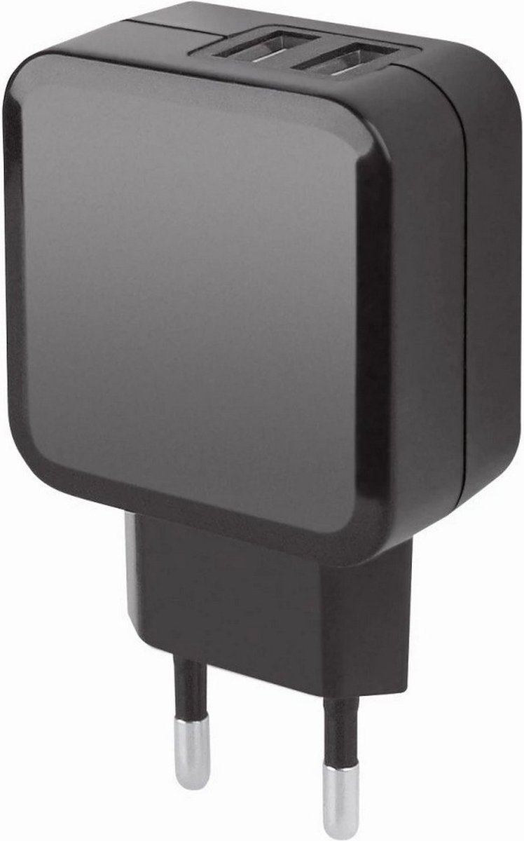 Fontastic 215384 Losse AC Oplader 2 x USB-A - 12W - Zwart