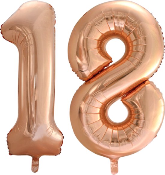 Folieballon 18 jaar Rose Goud 66cm