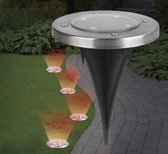 Grondlampen Zonne-grondlampen voor buiten met 4 LED's - Solar Disk Lights waterdicht met lichtsensor voor tuin, gazon, terras, pad, tuin, oprit, trap en loopbrug (veelkleurig - 4 per pak)