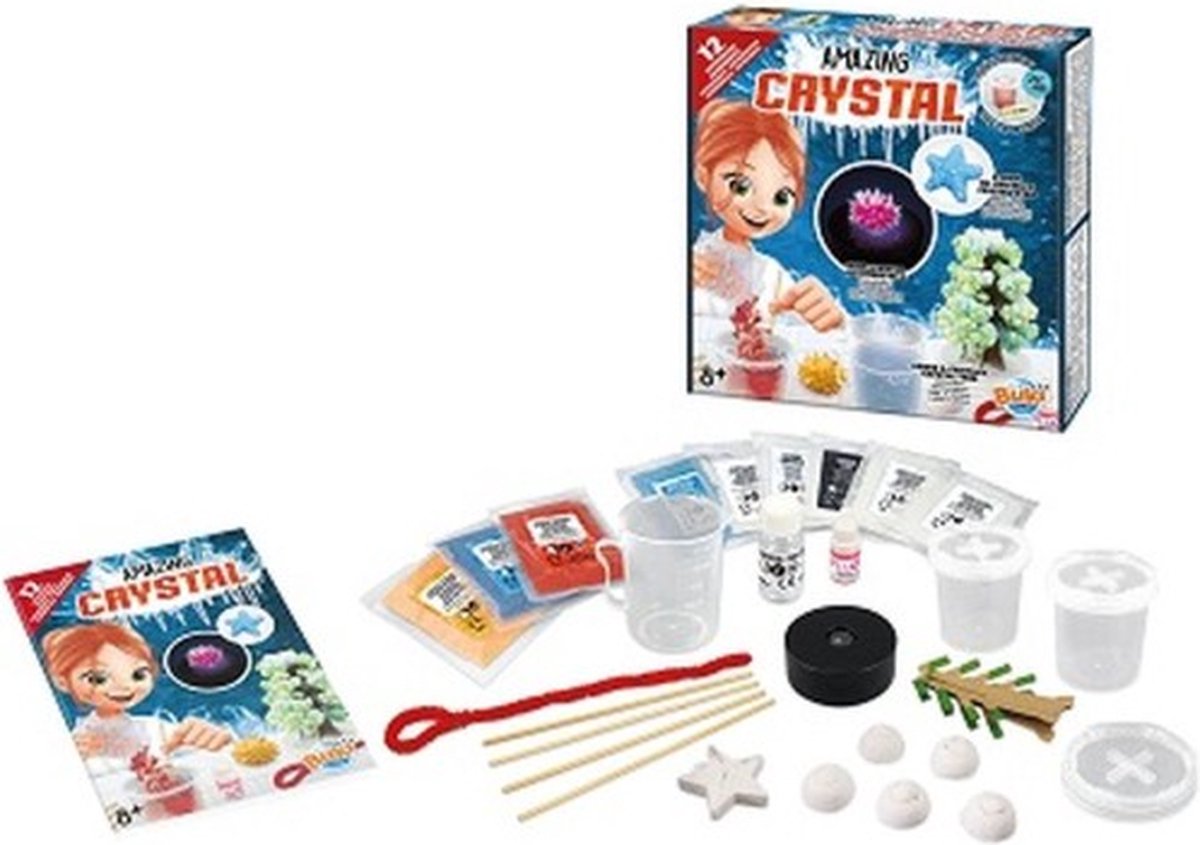 Buki - Kristallen kweken - experimenteren met Kristallen - Kristallen laten groeien - Experimenteren - Wetenschappen