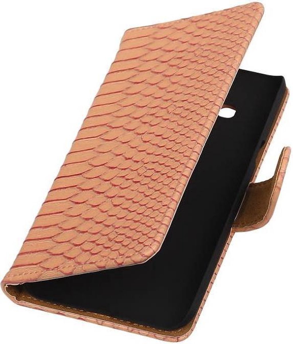 Slang Bookstyle Hoes - Geschikt voor Samsung Galaxy J3 J300F Licht Roze