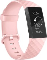 Jumada’s horlogeband - Fitbit Charge 3 - Gespsluiting - Licht roze - Siliconen