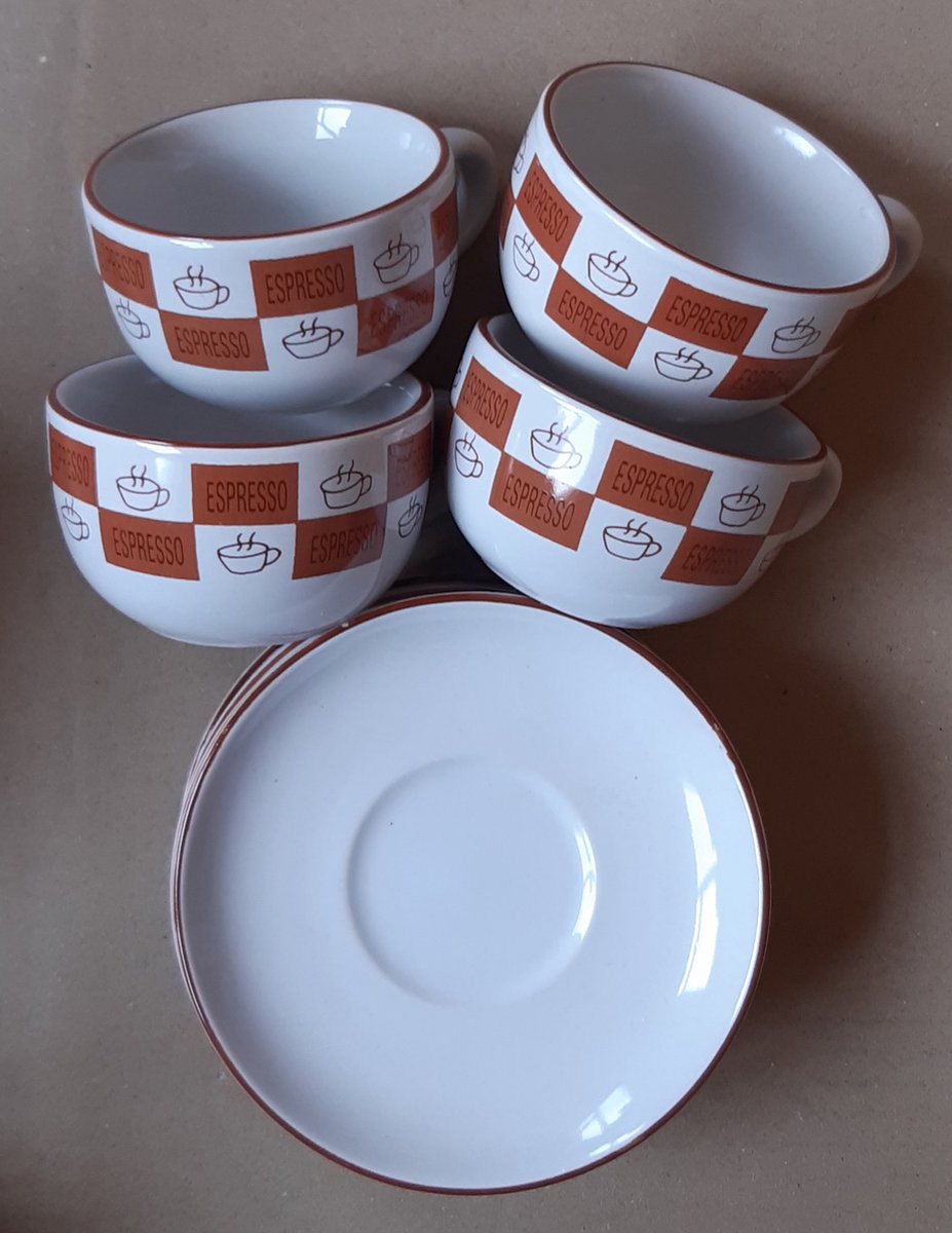 Espresso Set 4 stuks kop en schotel