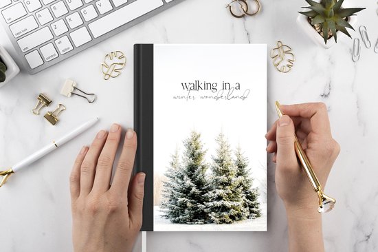 Carnet - Cahier d'écriture - Sapin de Noël - Neige - Hiver - Carnet - Format A5 - Bloc-notes - Cadeaux Sinterklaas - Cadeaux pour enfants - Cadeaux chaussures - Petits cadeaux