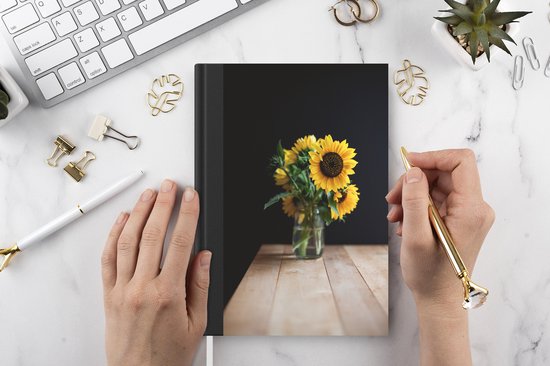 Carnet - Carnet d'écriture - Fleurs - Tournesols - Bouquet - Carnet - Format A5 - Bloc-notes