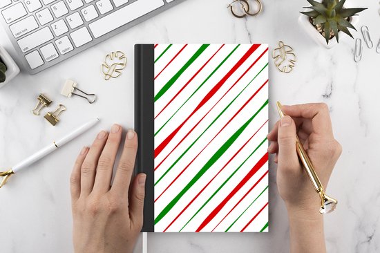 Carnet - Cahier - Motifs - Noël - Rayures - Carnet - Format A5 - Bloc-notes - Noël - Cadeau - Cadeau de Noël homme, femme et enfant