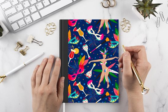 Carnet - Cahier - Carnaval - Brésil - Motifs - Carnet - Format A5 - Bloc-notes