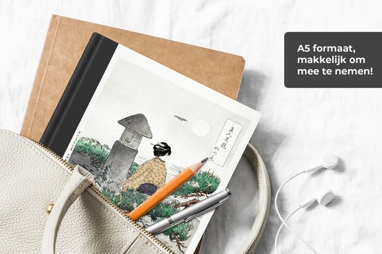 Carnet - Carnet d'écriture - Japon - Femme - Kimono - Nature - Jardin - Carnet - Format A5 - Bloc-notes