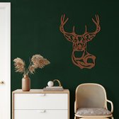 Wanddecoratie | Hertenhoofd / Deer Head| Metal - Wall Art | Muurdecoratie | Woonkamer |Bronze| 66x90cm