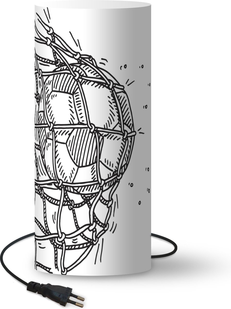 Lamp Voetbal illustratie - illustratie van voetbal die doel ingeschoten is lamp - 70 cm hoog - Ø30 cm - Inclusief LED lamp