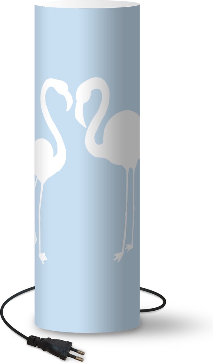 Lamp - Nachtlampje - Tafellamp slaapkamer - Flamingo - Silhouette - Pastel - 70 cm hoog - Ø22.3 cm - Inclusief LED lamp