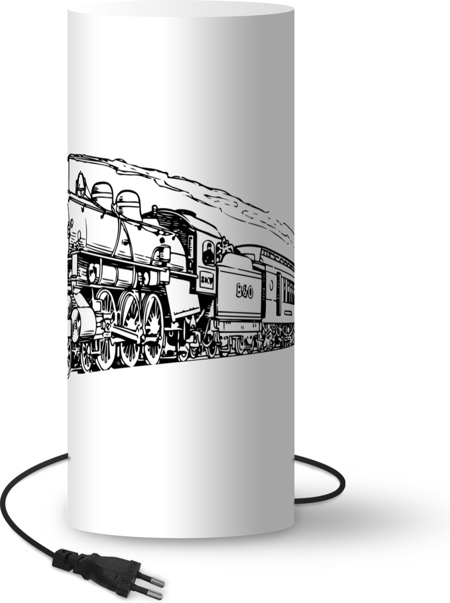 Lamp - Nachtlampje - Tafellamp slaapkamer - Oude vintage vrachttrein - 54 cm hoog - Ø22.9 cm - Inclusief LED lamp
