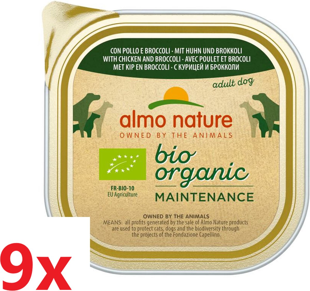 Almo Nature Dailymenu - Hondenvoer Bio - Kip&Broccoli - 9x300gr