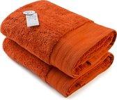 ARTG Towelzz® - DeLuxe - Badhanddoek - 70 x 140 cm - Steenrood - Brick Red - 700 gram/m2 - Set 2 stuks