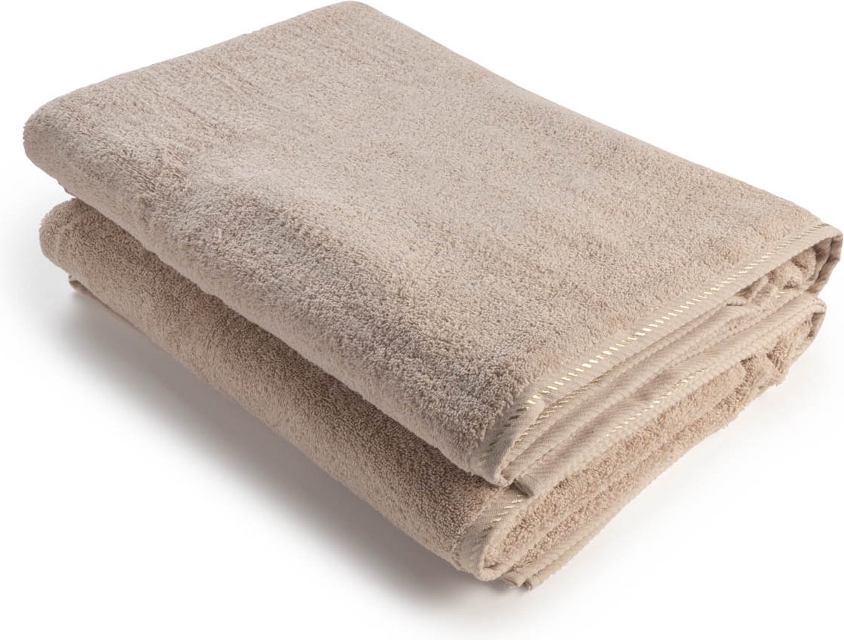 ARTG® Towelzz - AR036 - Douche - Badhanddoek - 100% katoen - 70 x 140 cm - Beige - Sand - Set 2 stuks