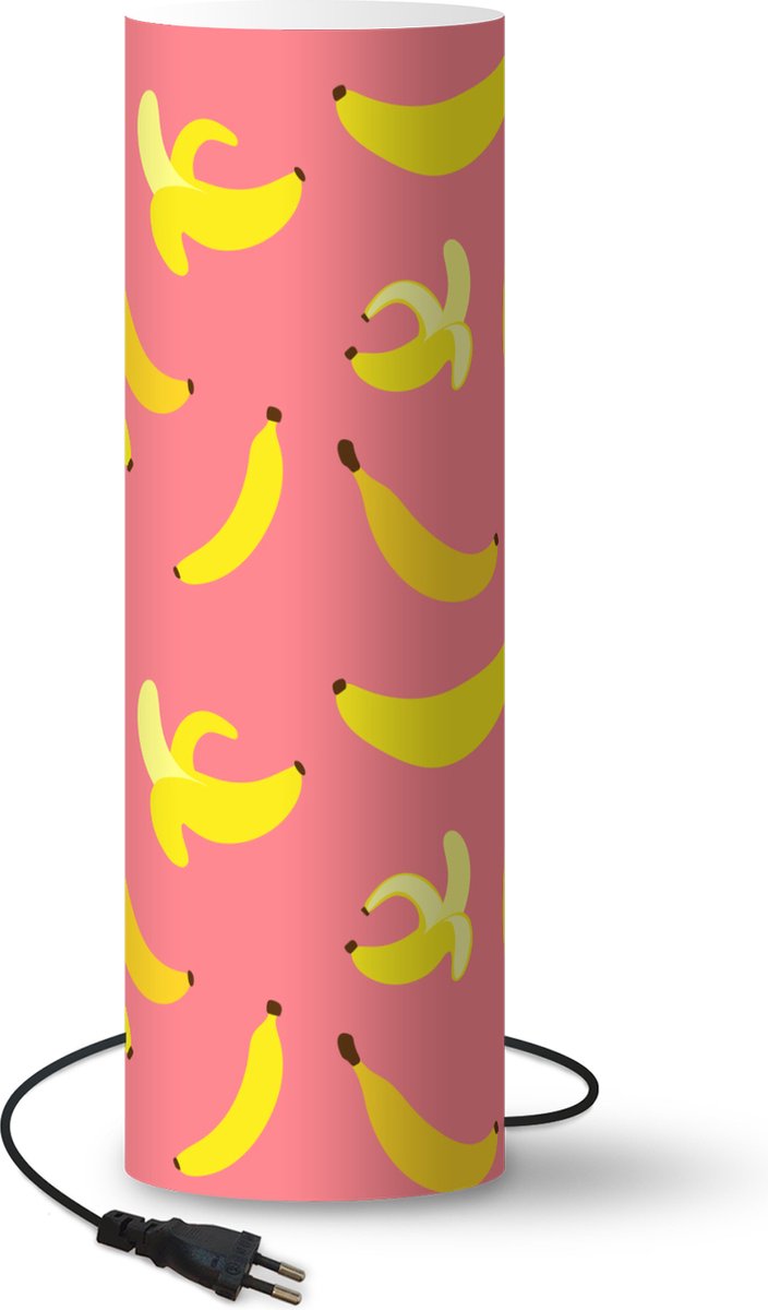 Lamp - Nachtlampje - Tafellamp slaapkamer - Banaan - Roze - Tropisch - 50 cm hoog - Ø15.9 cm - Inclusief LED lamp
