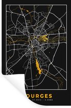 Muurstickers - Sticker Folie - Frankrijk – Bourges – Stadskaart – Plattegrond – Kaart - 20x30 cm - Plakfolie - Muurstickers Kinderkamer - Zelfklevend Behang - Zelfklevend behangpapier - Stickerfolie