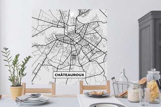 Stickers muraux - Plan - Châteauroux - Plan de ville - Plan - France - 120x120 cm - Feuille adhésive XXL
