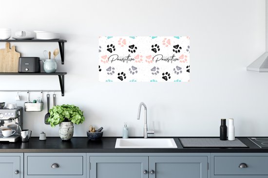 Stickers muraux - Film autocollant - Citations - Chiens - Dictons - Stay Pawsitive - 80x40 cm - Film adhésif - Stickers muraux Chambre d'enfant - Papier peint autocollant - Papier peint autocollant - Film autocollant